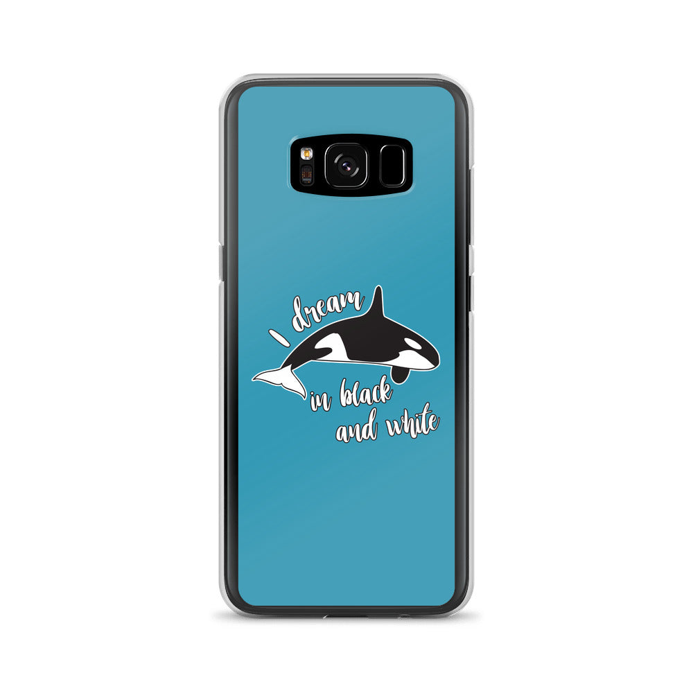Dream in Black and White Samsung Case Blue - Splashing Apparel