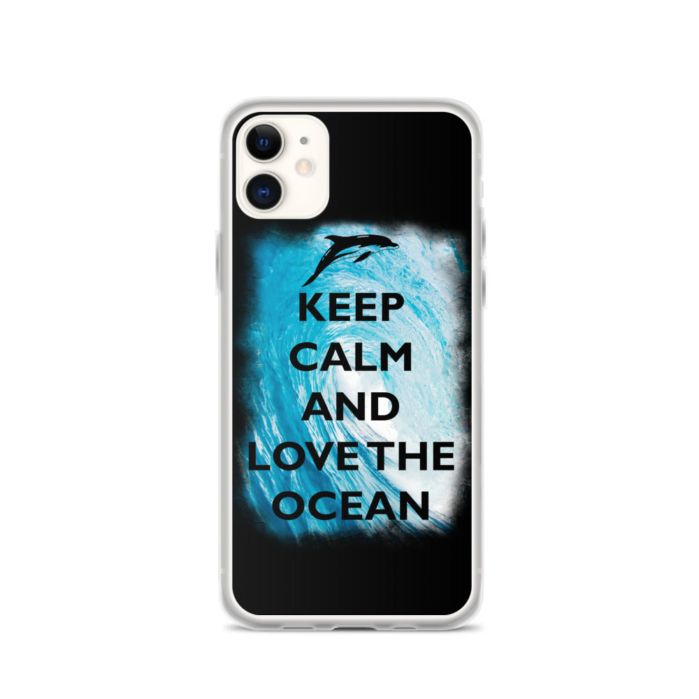 Keep Clam and Love the Ocean iPhone Case Black - Splashing Apparel