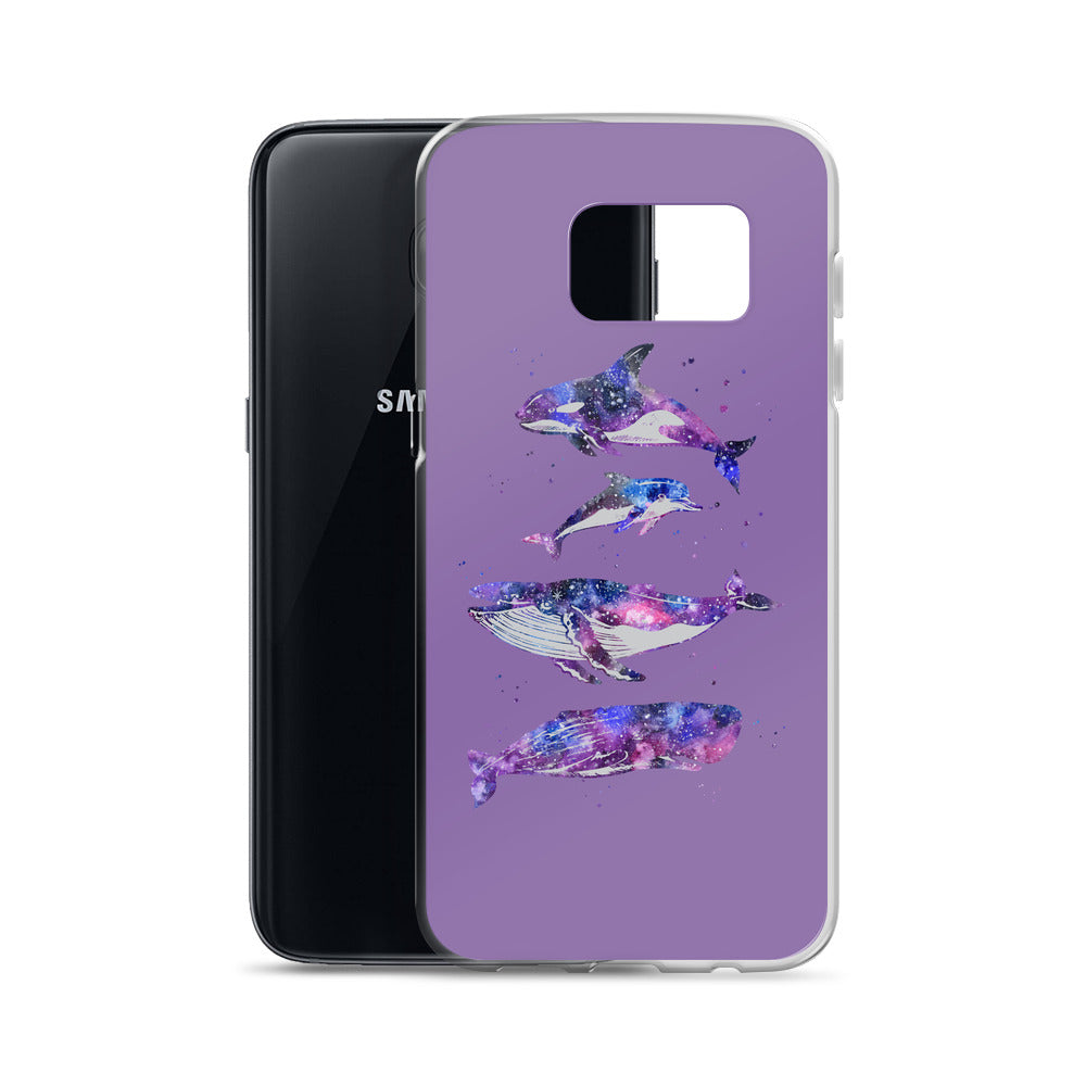 Stary Whales Samsung Case Purple - Splashing Apparel