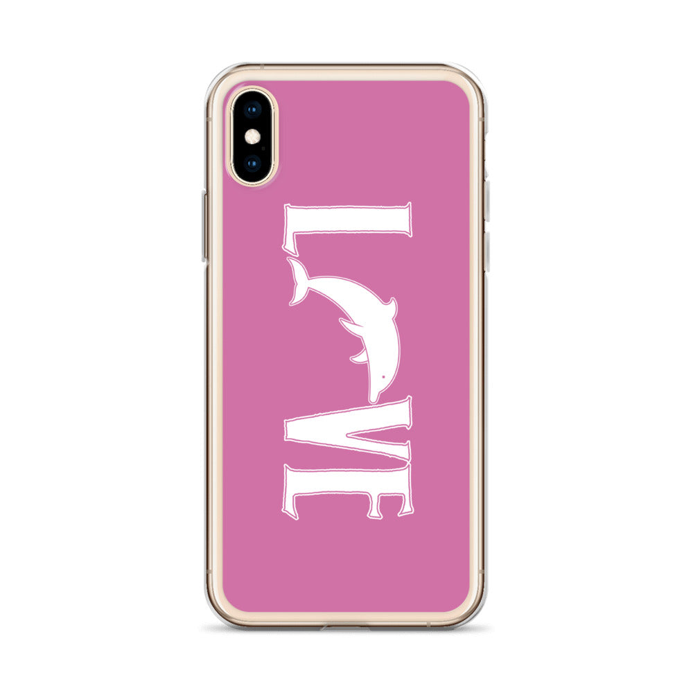 Love Dolphins iPhone Case Pink - Splashing Apparel