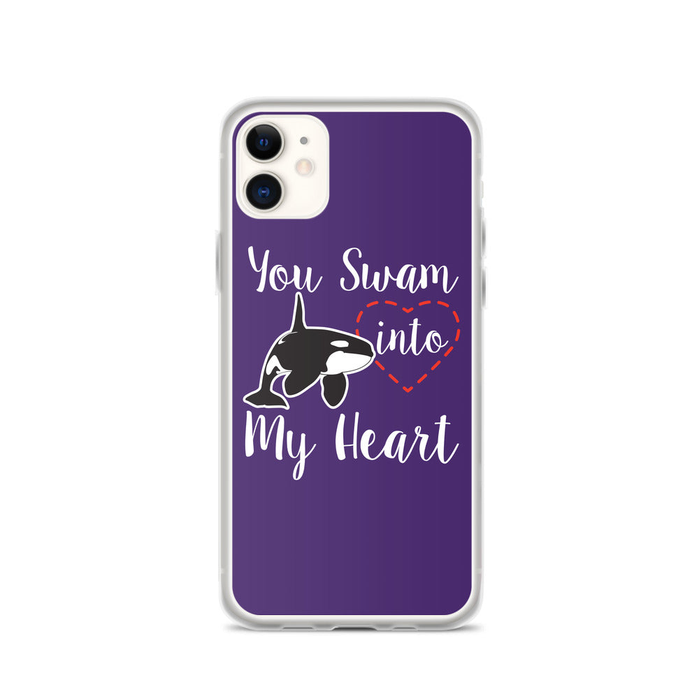 You Swam into My Heart iPhone Case Purple - Splashing Apparel