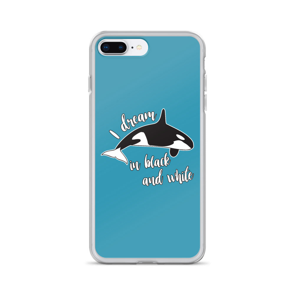 Dream in Black and White iPhone Case Blue - Splashing Apparel