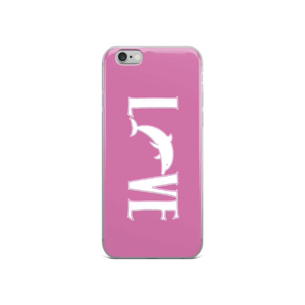 Love Dolphins iPhone Case Pink - Splashing Apparel