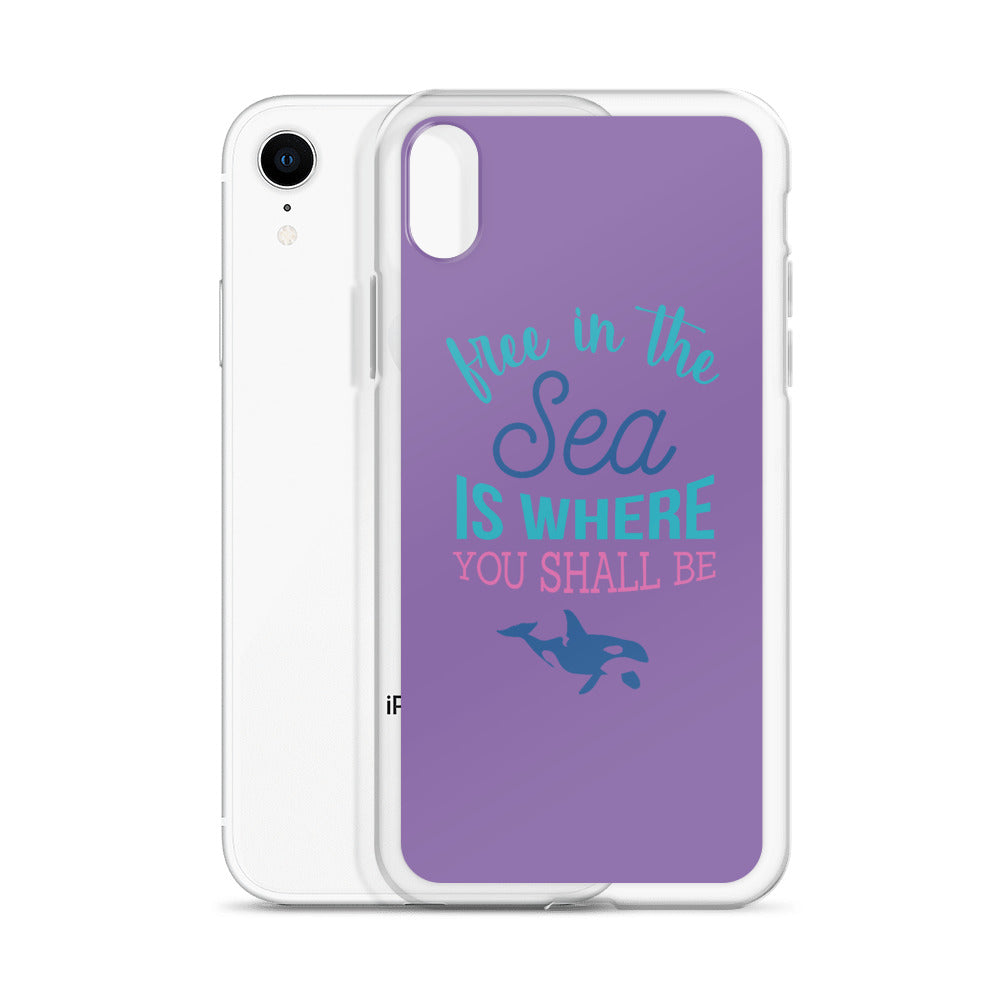 Free in the Sea iPhone Case Purple - Splashing Apparel