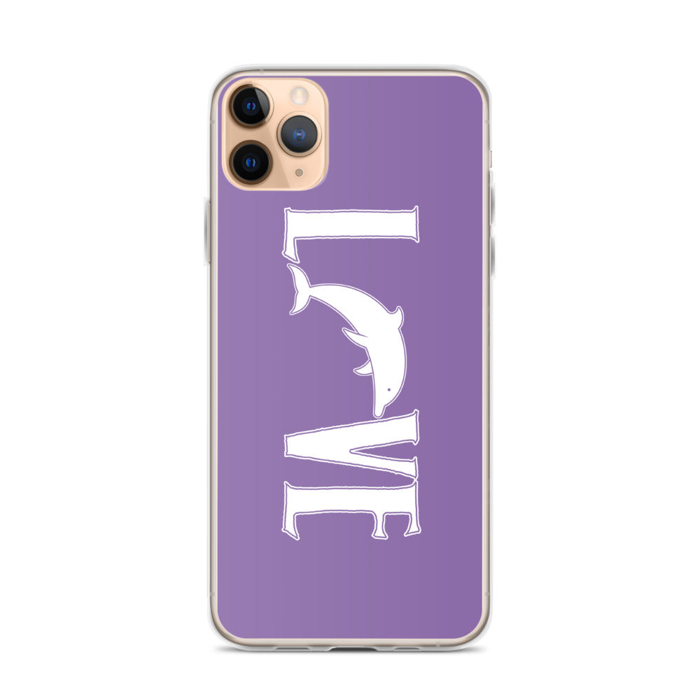 Love Dolphins iPhone Case Purple - Splashing Apparel