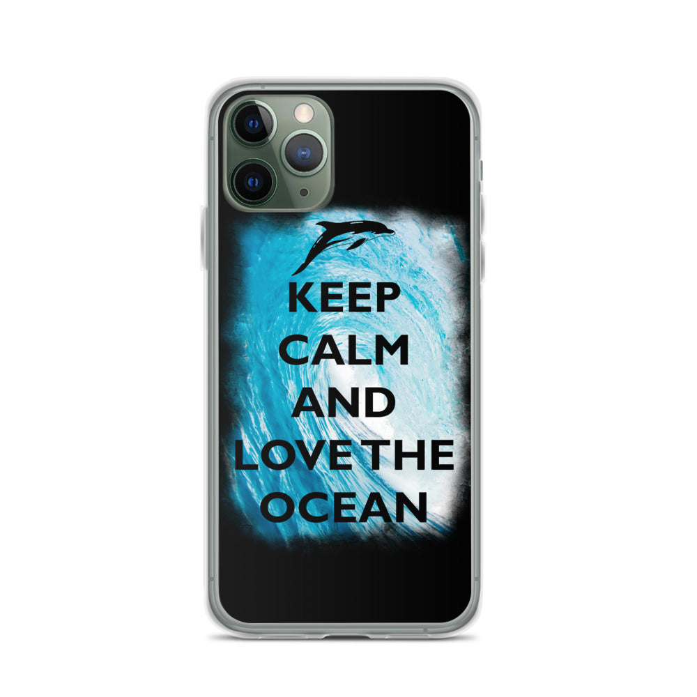 Keep Clam and Love the Ocean iPhone Case Black - Splashing Apparel