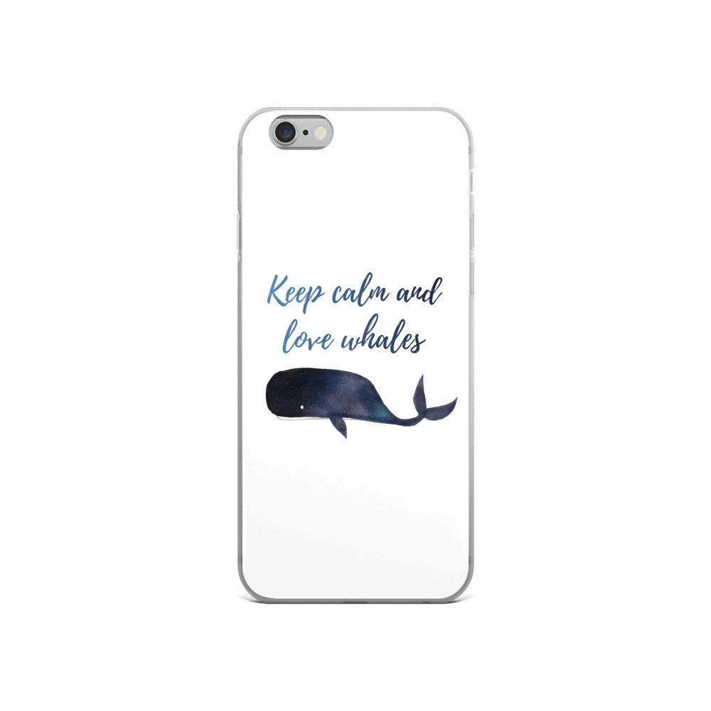 Keep Calm and Love Whales iPhone Case White - Splashing Apparel
