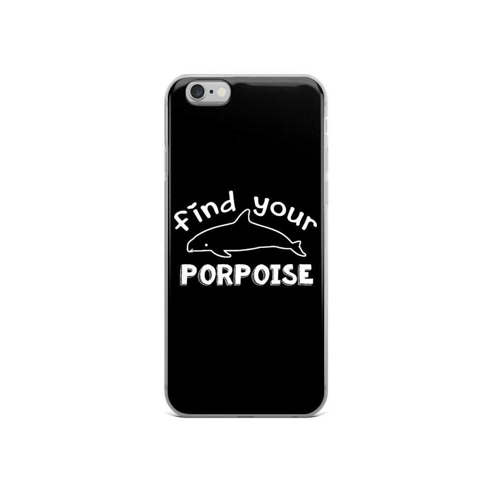 Find Your Porpoise iPhone Case Black - Splashing Apparel