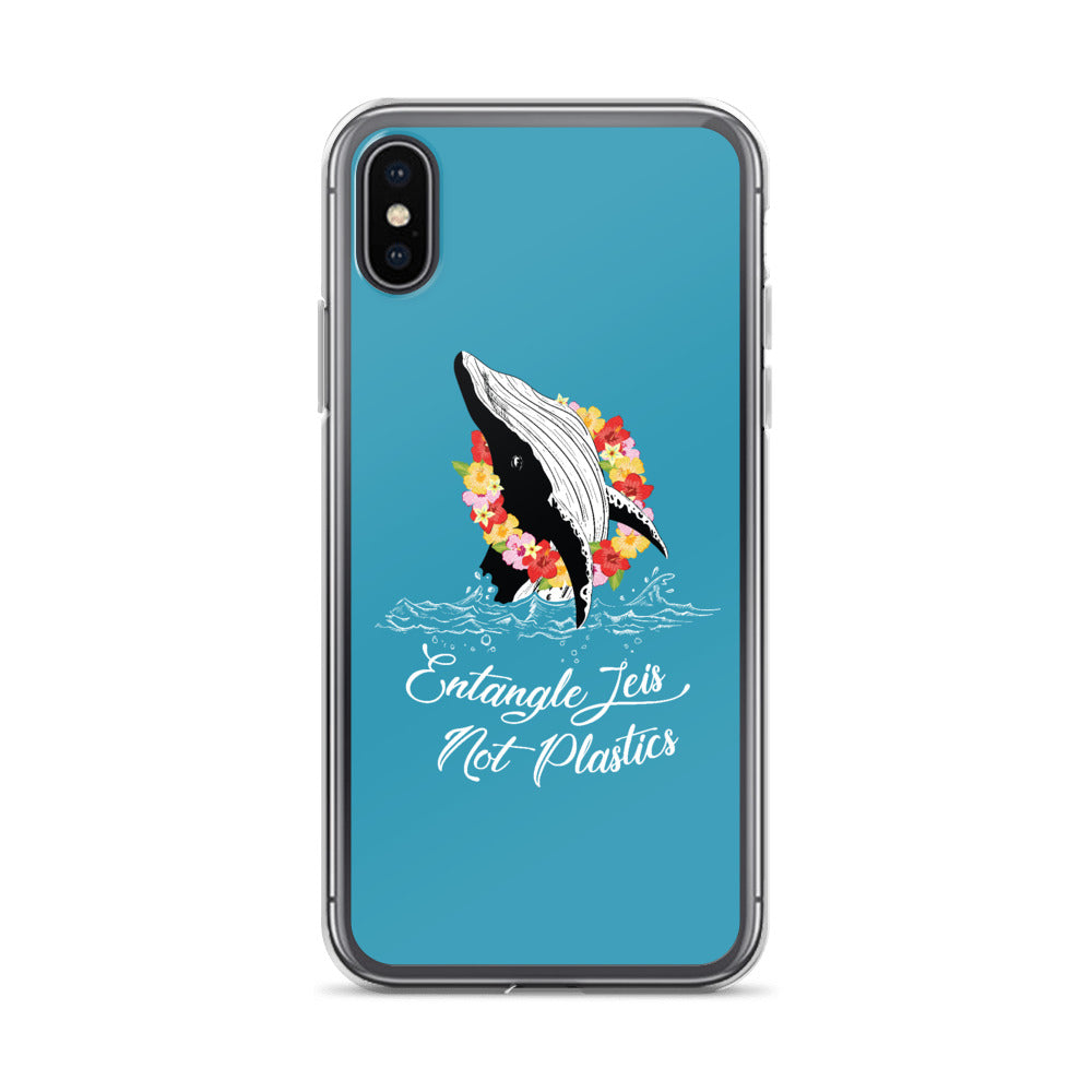 Entangle Leis Not Plastics iPhone Case Blue - Splashing Apparel