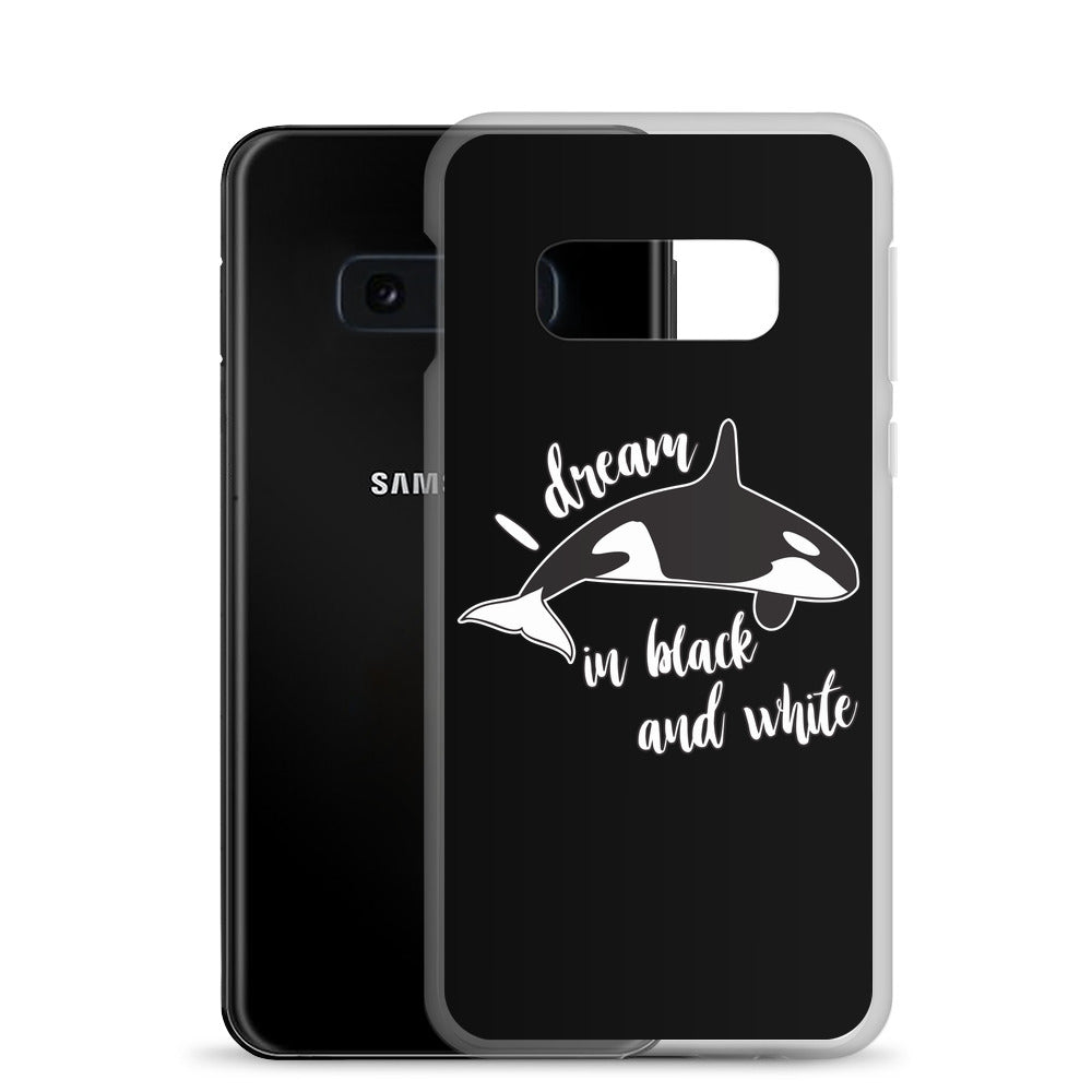Dream in black and White Samsung Case Black - Splashing Apparel