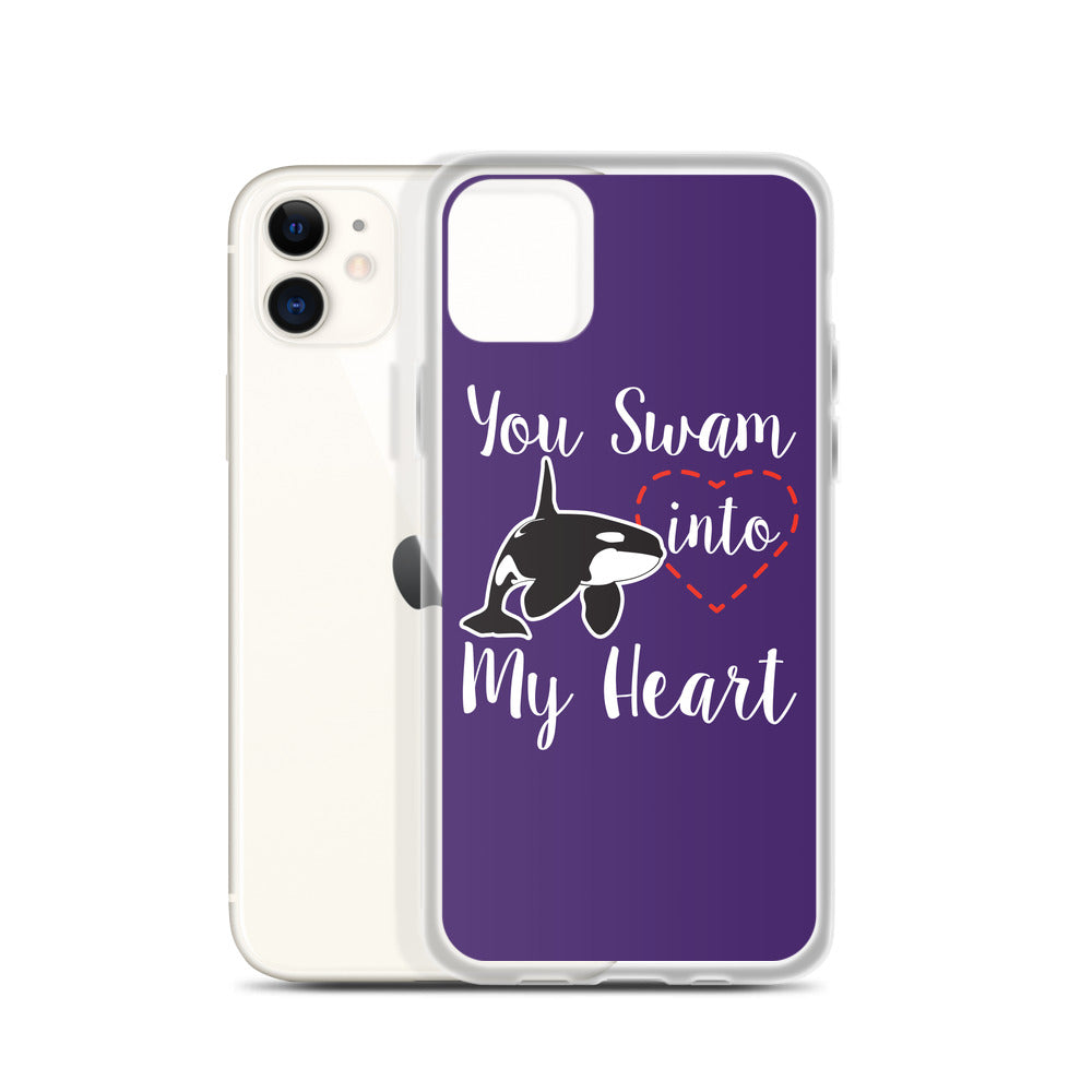 You Swam into My Heart iPhone Case Purple - Splashing Apparel