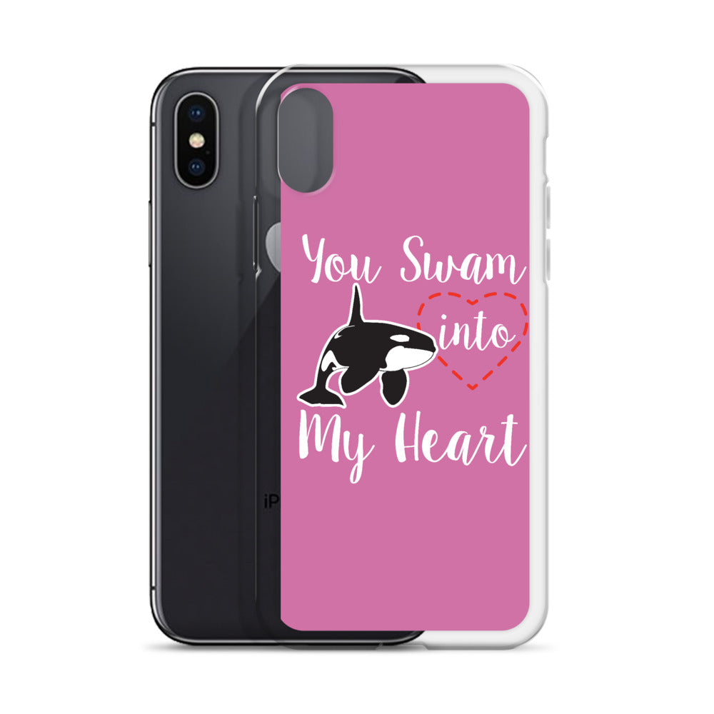 You Swam into My Heart iPhone Case Pink - Splashing Apparel