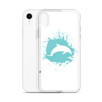 Dolphin Splash iPhone Case White - Splashing Apparel