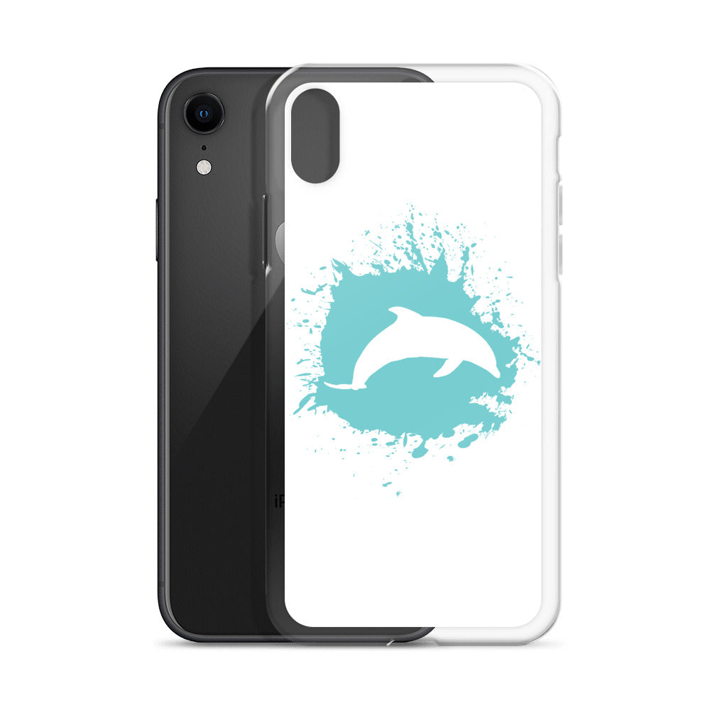 Dolphin Splash iPhone Case White - Splashing Apparel