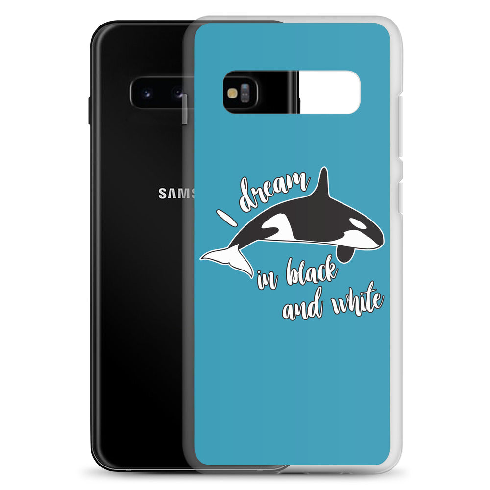 Dream in Black and White Samsung Case Blue - Splashing Apparel