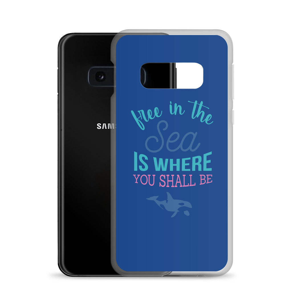 Free in the Sea Samsung Case Dark Blue - Splashing Apparel