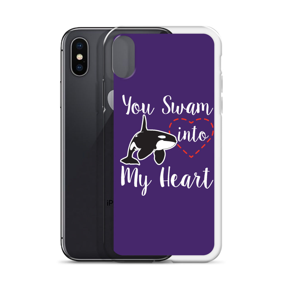 You Swam into My Heart iPhone Case Purple - Splashing Apparel