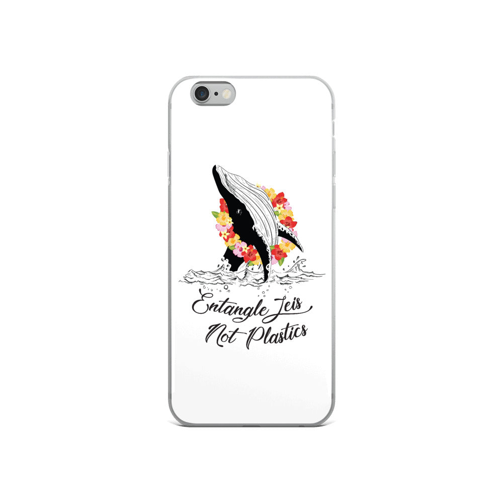 Entangle Leis Not Plastics iPhone Case White - Splashing Apparel