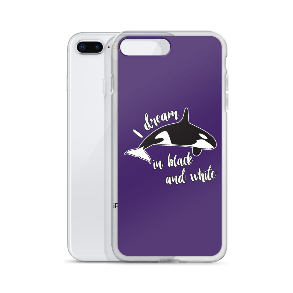 Dream in Black and White iPhone Case Purple - Splashing Apparel