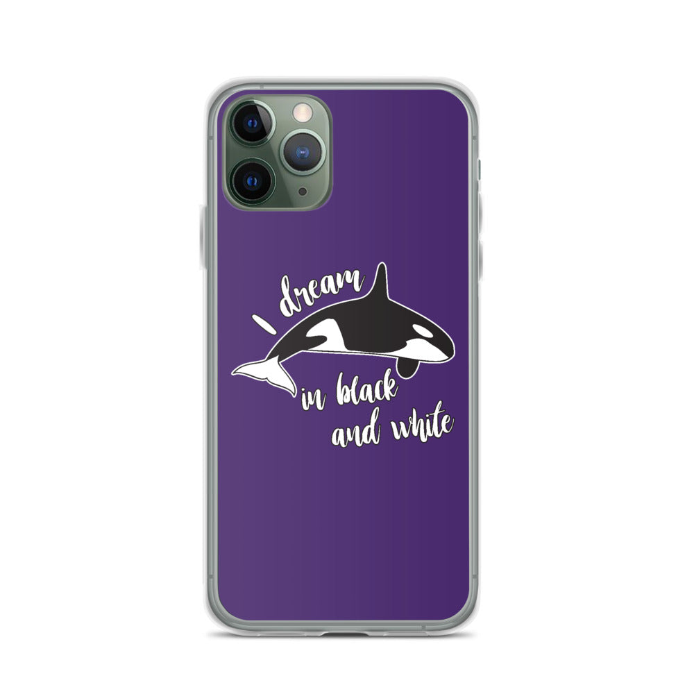 Dream in Black and White iPhone Case Purple - Splashing Apparel