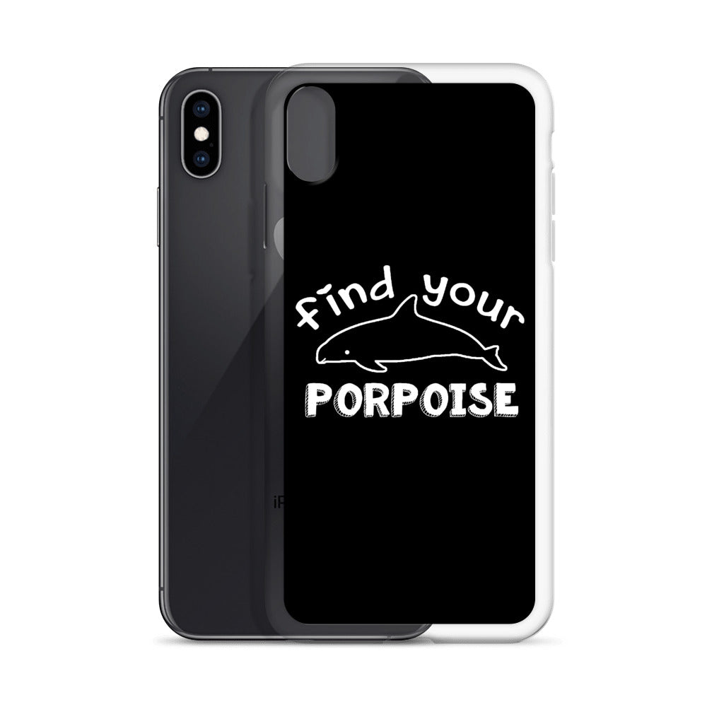 Find Your Porpoise iPhone Case Black - Splashing Apparel