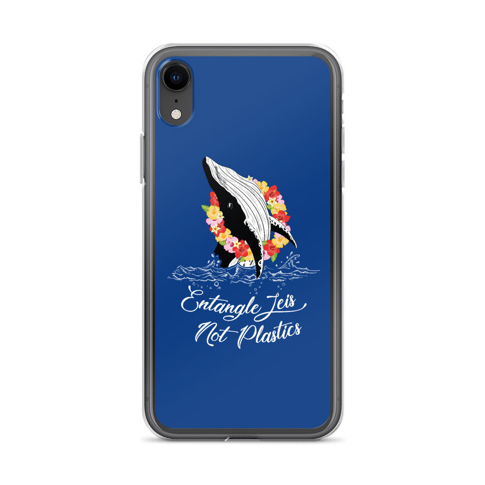 Entangle Leis Not Plastics iPhone Case Dark Blue - Splashing Apparel