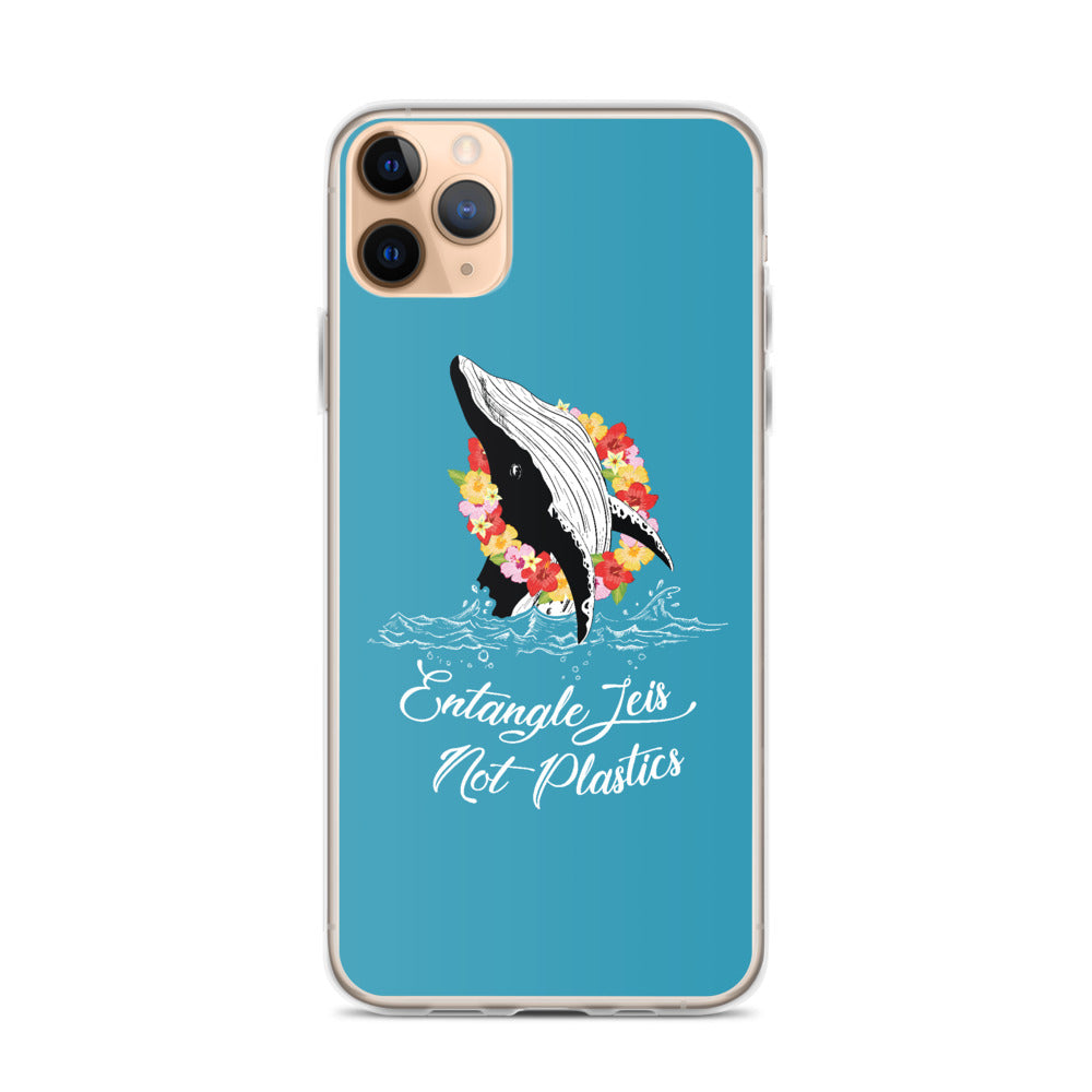 Entangle Leis Not Plastics iPhone Case Blue - Splashing Apparel