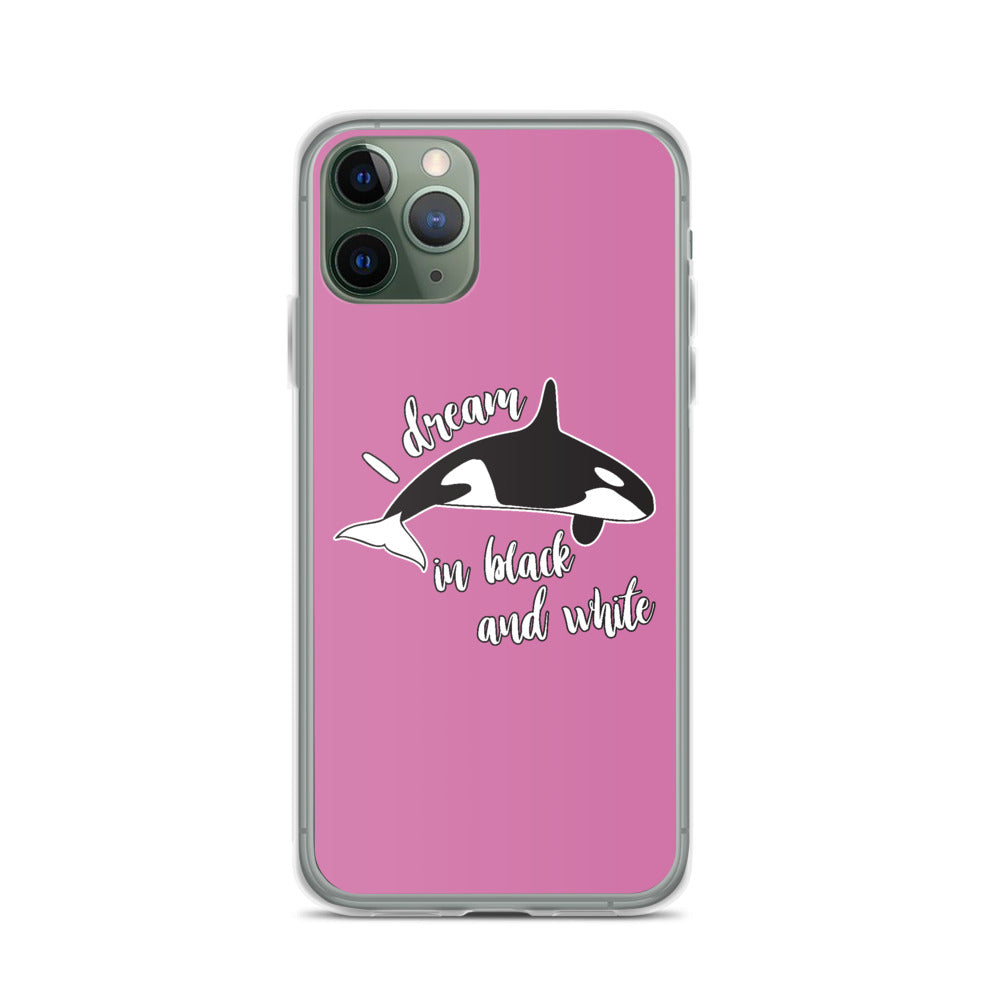 Dream in Black and White iPhone Case Pink - Splashing Apparel