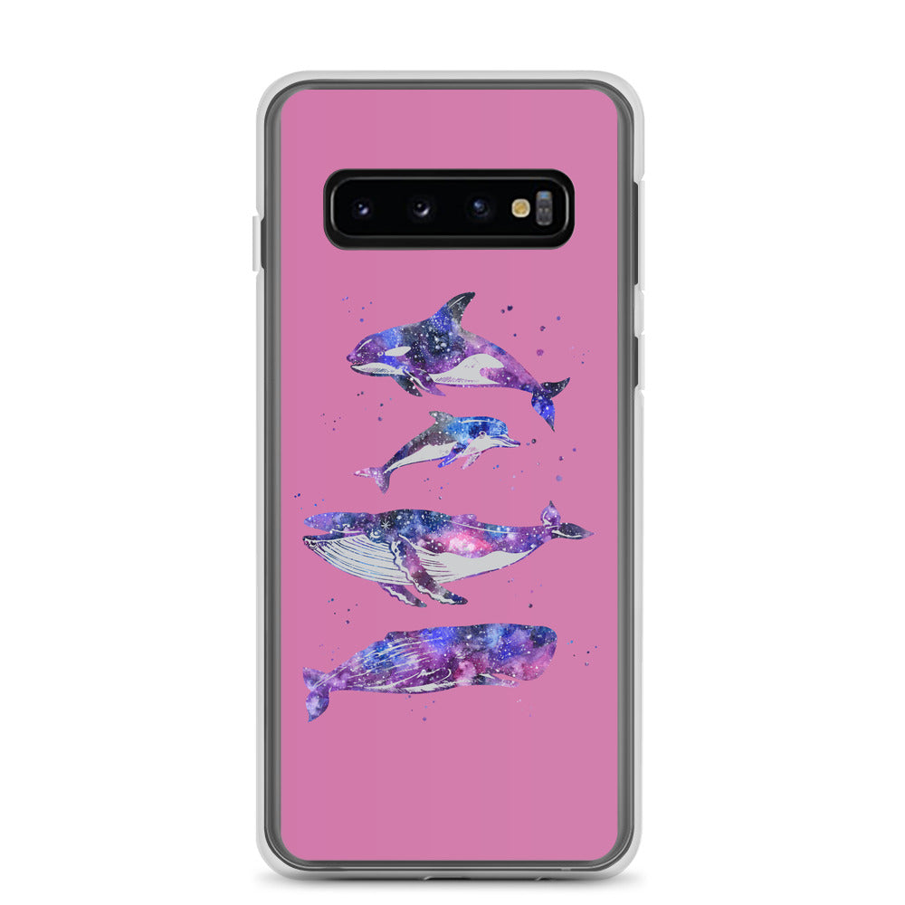 Stary Whales Samsung Case Pink - Splashing Apparel
