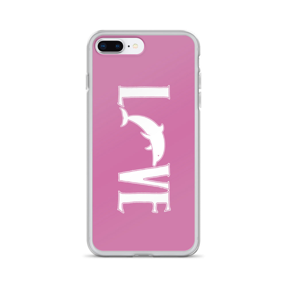 Love Dolphins iPhone Case Pink - Splashing Apparel