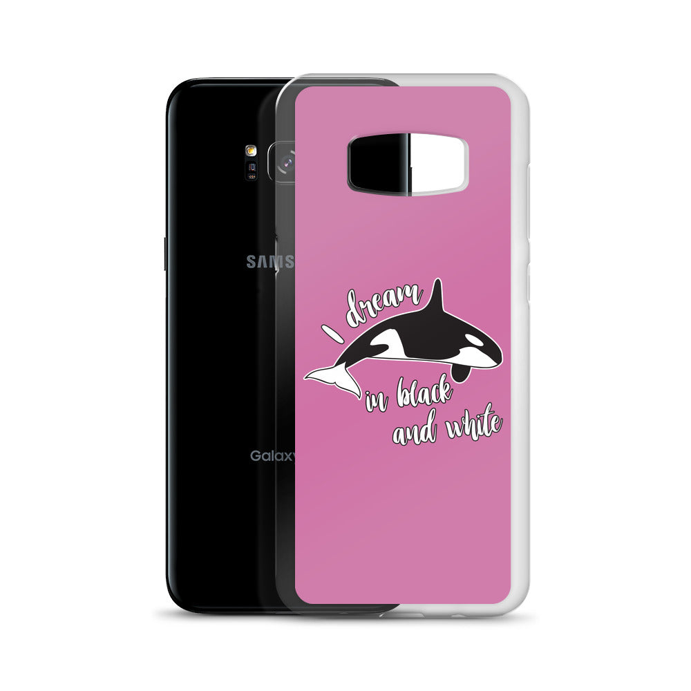 Dream in black and White Samsung Case Pink - Splashing Apparel