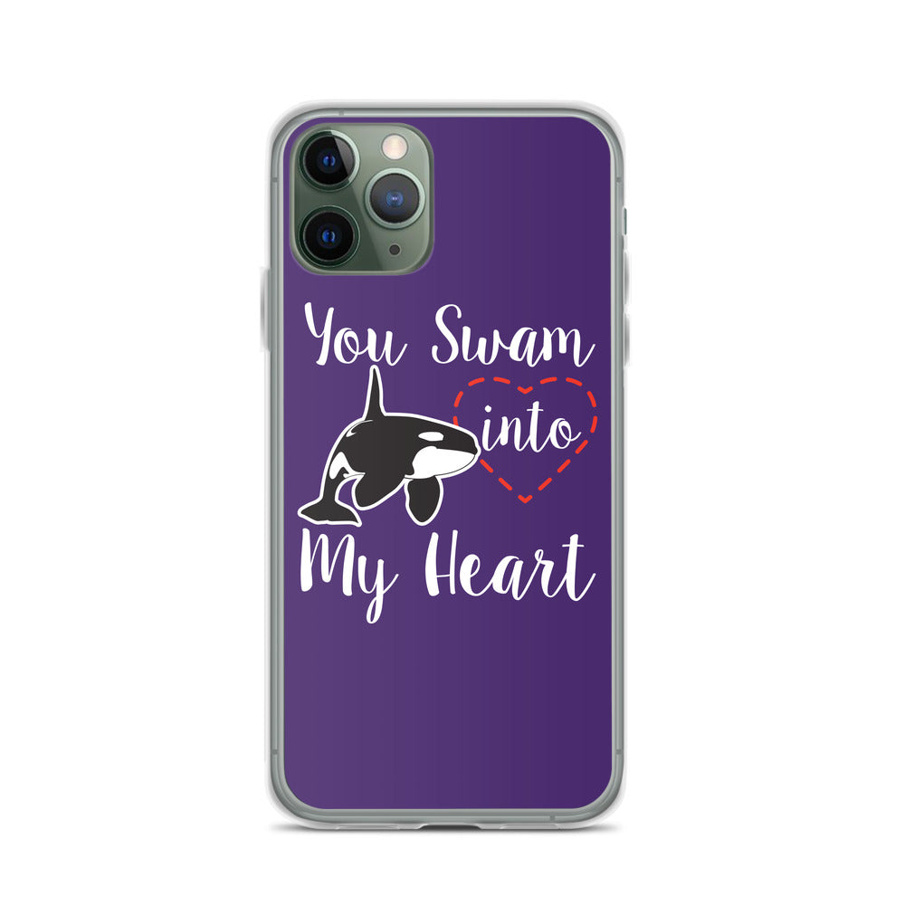 You Swam into My Heart iPhone Case Purple - Splashing Apparel