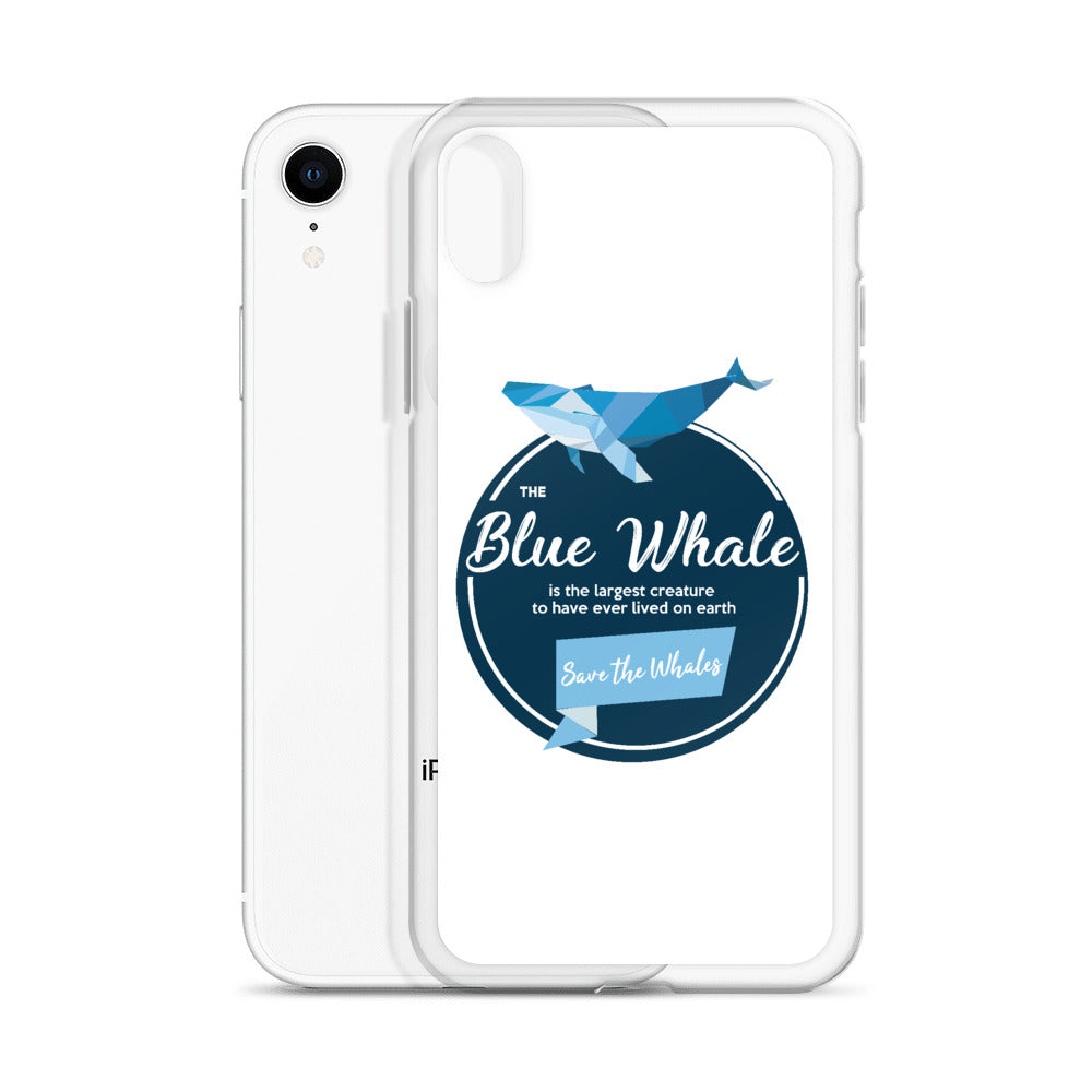 Blue Whale iPhone Case White - Splashing Apparel