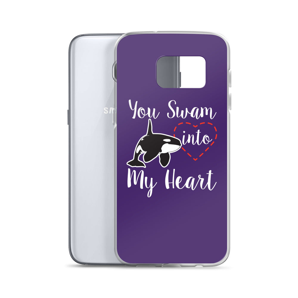 You Swam into My Heart Samsung Case Purple - Splashing Apparel