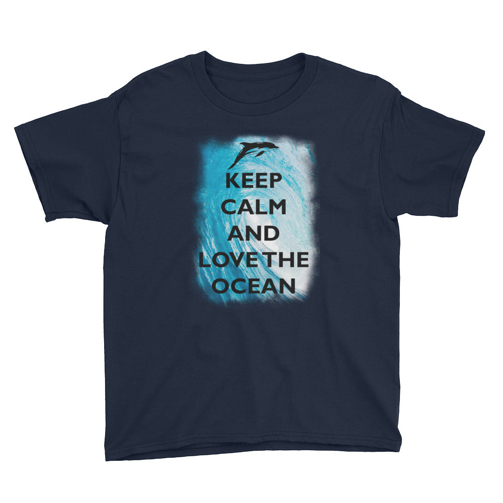 Keep Calm and Love the Ocean Kids Shirt - Splashing Apparel