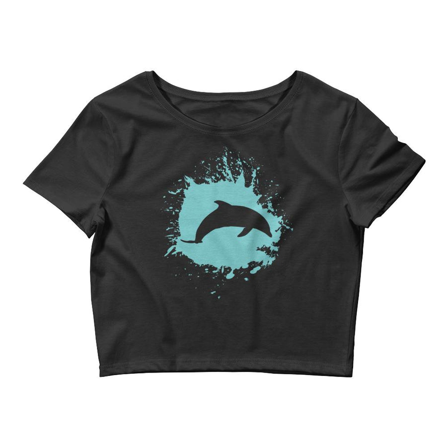 Dolphin Splash Women’s Crop Tee - Splashing Apparel