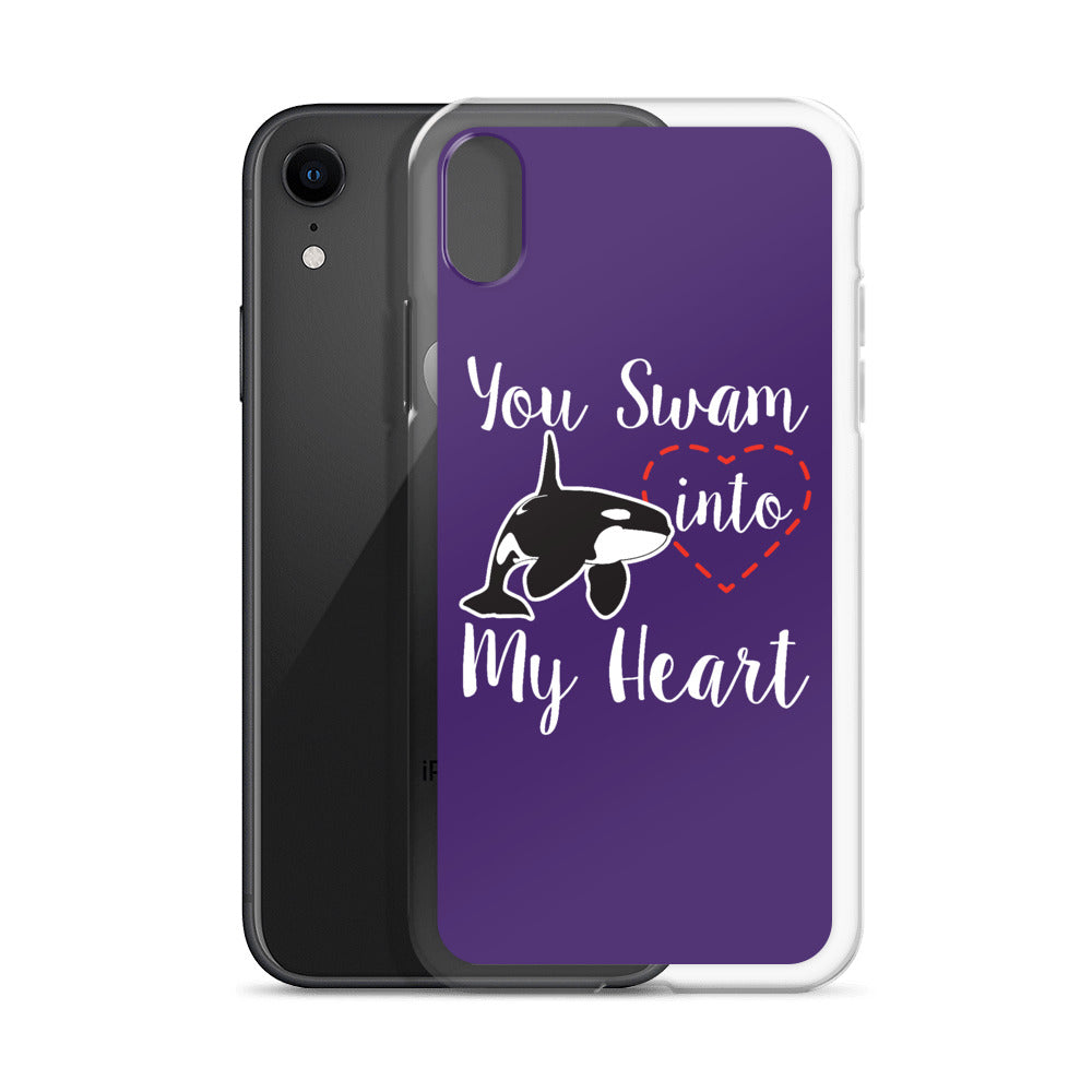 You Swam into My Heart iPhone Case Purple - Splashing Apparel