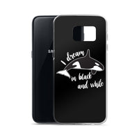 Dream in black and White Samsung Case Black - Splashing Apparel