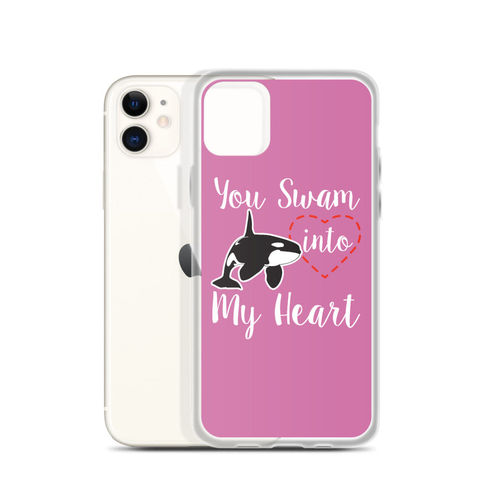 You Swam into My Heart iPhone Case Pink - Splashing Apparel