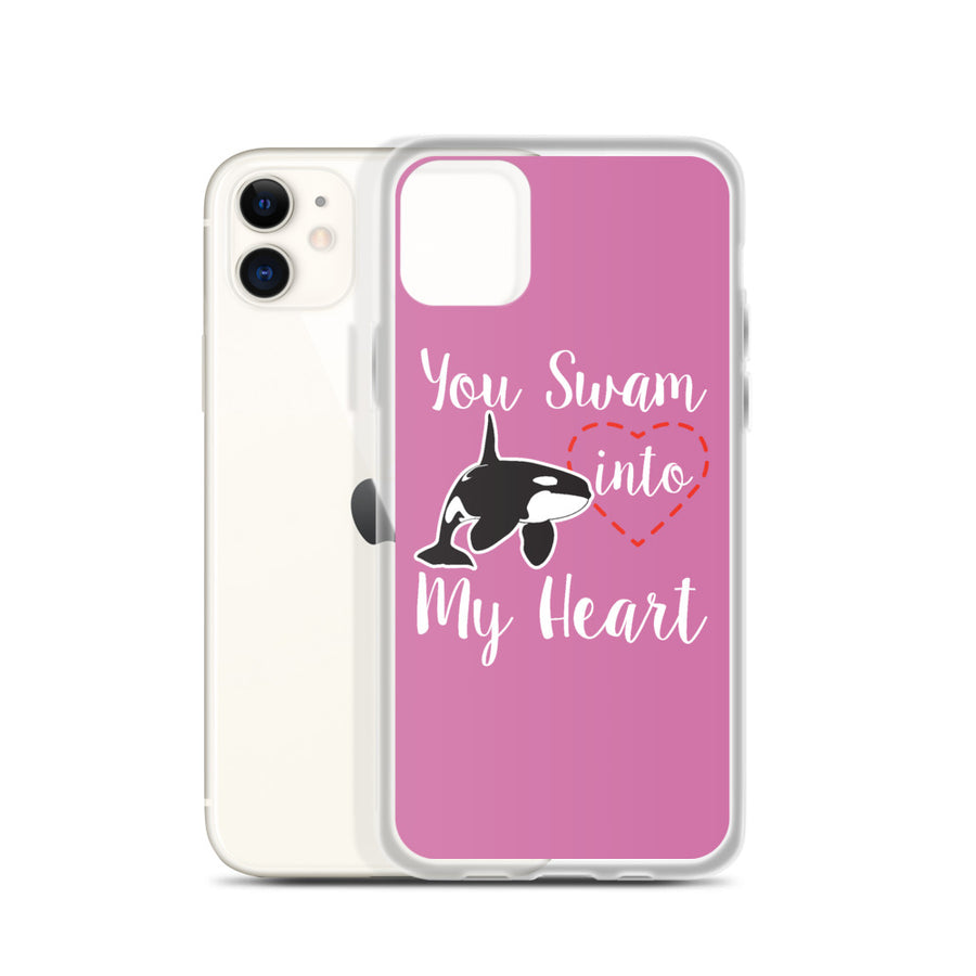 You Swam into My Heart iPhone Case Pink - Splashing Apparel