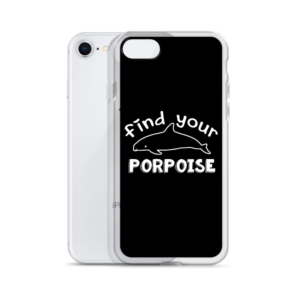 Find Your Porpoise iPhone Case Black - Splashing Apparel