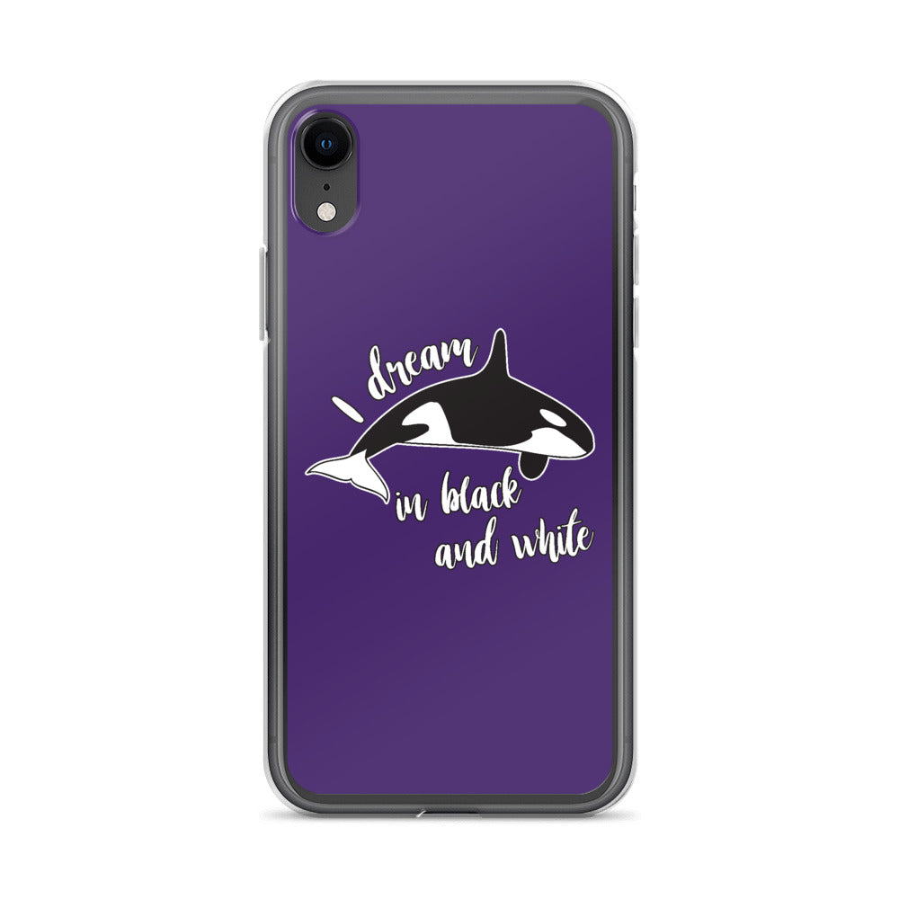 Dream in Black and White iPhone Case Purple - Splashing Apparel