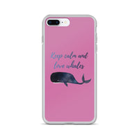 Keep Calm and Love Whales iPhone Case Pink - Splashing Apparel