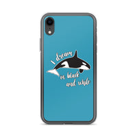 Dream in Black and White iPhone Case Blue - Splashing Apparel