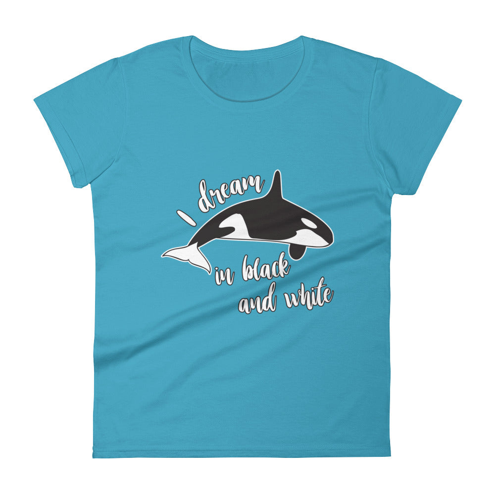 Dream in Black and White Women's Shirt - Splashing Apparel