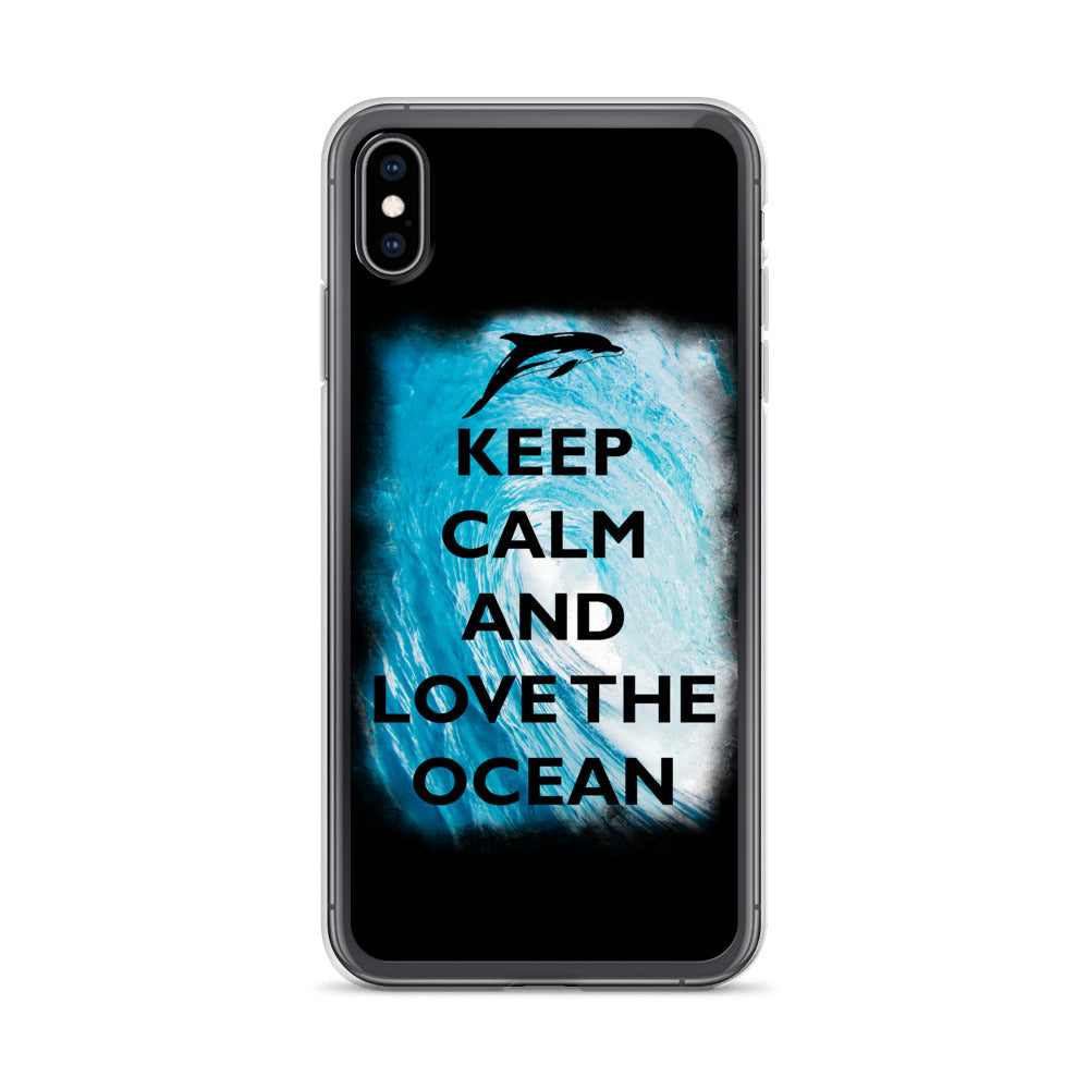 Keep Clam and Love the Ocean iPhone Case Black - Splashing Apparel