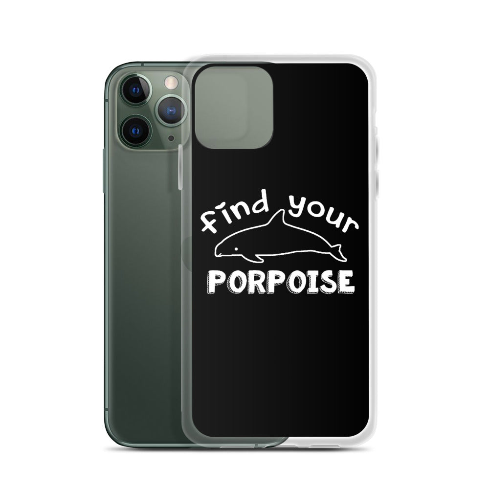 Find Your Porpoise iPhone Case Black - Splashing Apparel