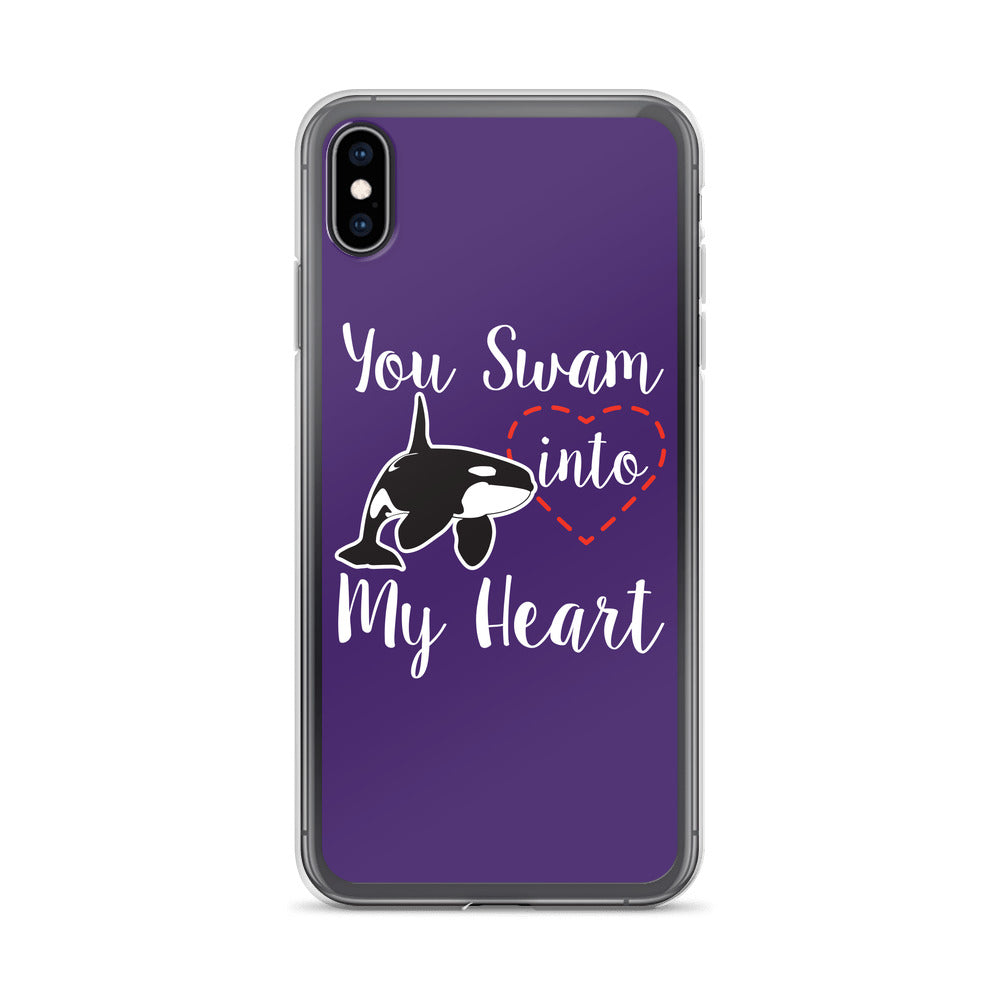 You Swam into My Heart iPhone Case Purple - Splashing Apparel