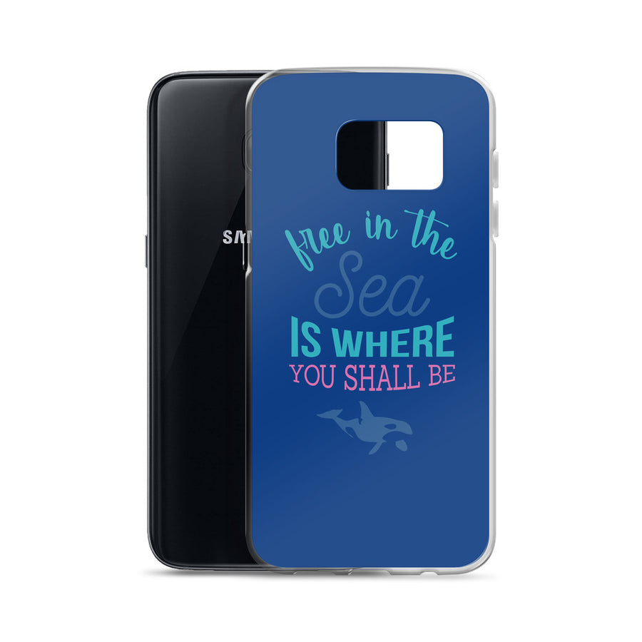 Free in the Sea Samsung Case Dark Blue - Splashing Apparel