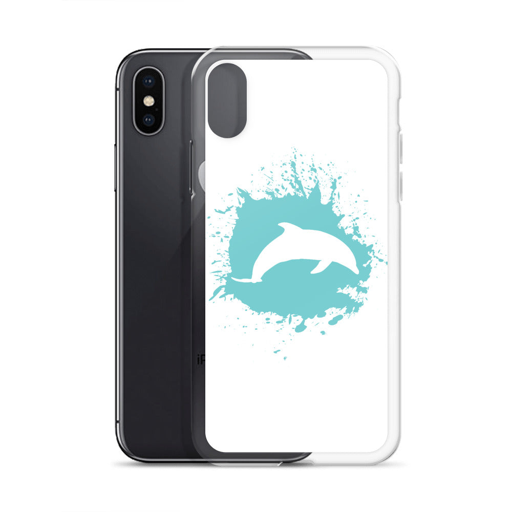 Dolphin Splash iPhone Case White - Splashing Apparel